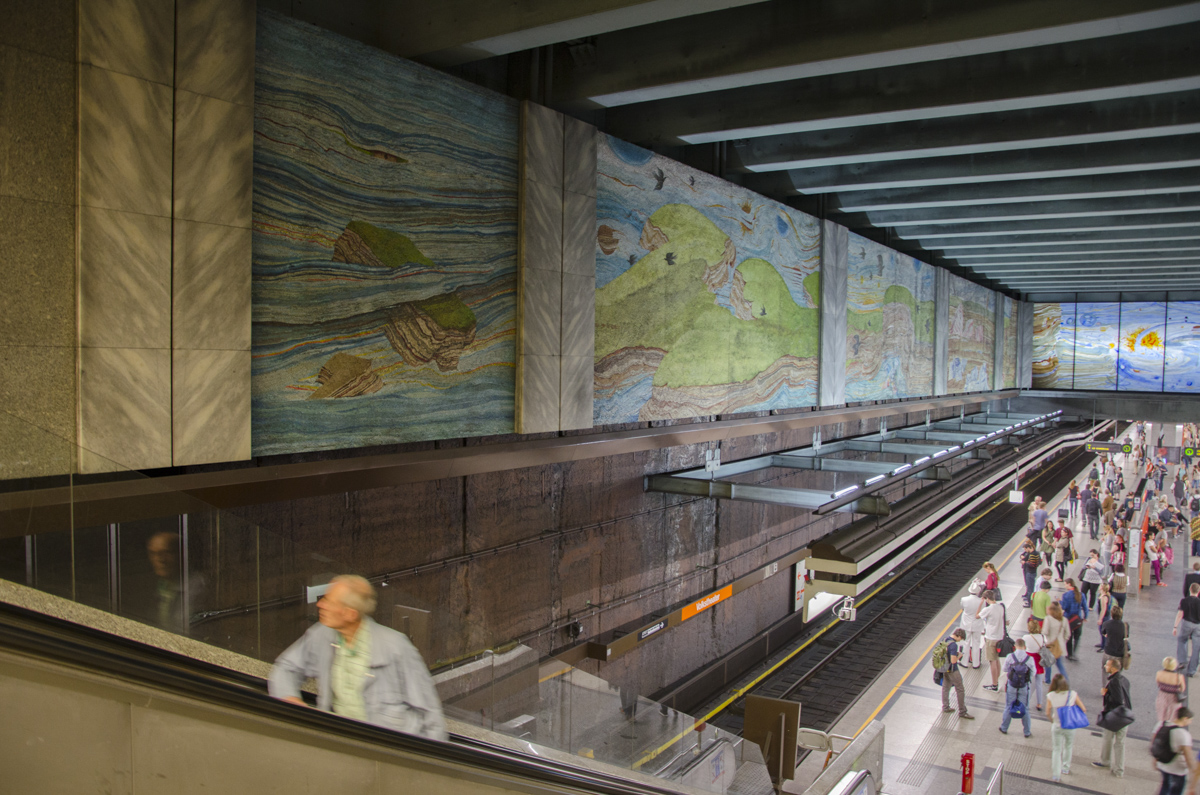 Dettaglio mosaico in metropolitana